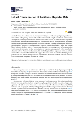 Robust Normalization of Luciferase Reporter Data