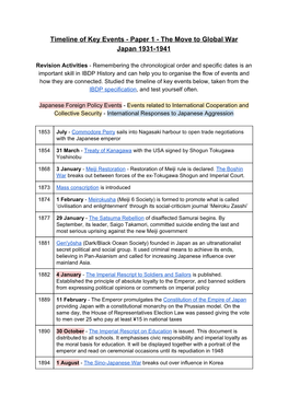 The Move to Global War Japan 1931-1941
