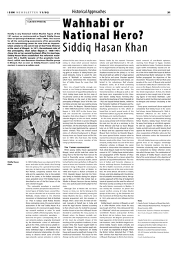 Wahhabi Or National Hero? Siddiq Hasan Khan