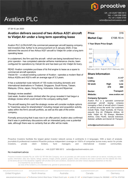 Avation Delivers Second of Two Airbus A321 Aircraft to Vietjet Air Under A