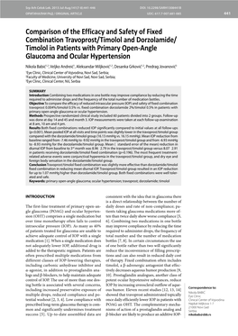 Comparison of the Efficacy and Safety of Fixed Combination