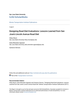 Lessons Learned from San Jose's Lincoln Avenue Road Diet