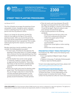 Street Tree Planting Procedures