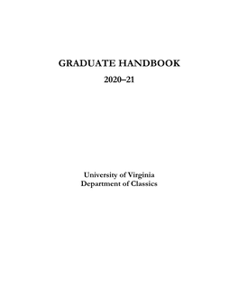 Graduate Handbook