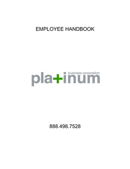 Employee Handbook 888.498.7528