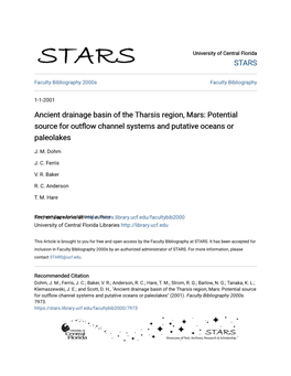 Ancient Drainage Basin of the Tharsis Region, Mars: Potential Source for Outflow Channel Systems and Putative Oceans Or Paleolakes