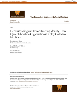 How Queer Liberation Organizations Deploy Collective Identities Ben Anderson-Nathe Portland State University, Banders@Pdx.Edu