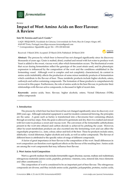 Impact of Wort Amino Acids on Beer Flavour: a Review