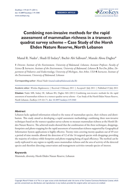 Combining Non-Invasive Methods for the Rapid Assessment of Mammalian Richness in a Transect