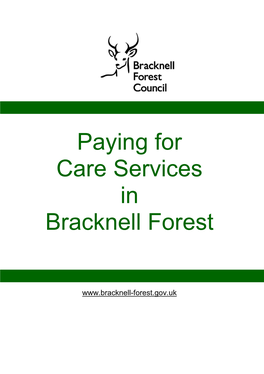 Paying for Care Services in Bracknell Forest