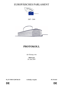 Europäisches Parlament Protokoll De De