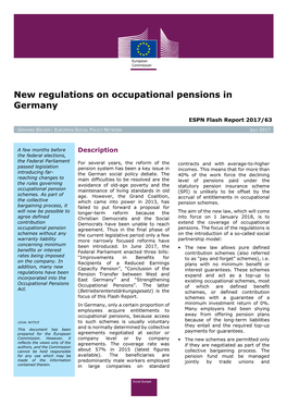 New Regulations on Occupational Pensions in Germany
