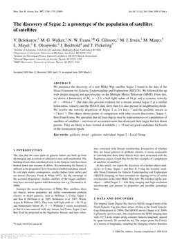 The Discovery of Segue 2: a Prototype of the Population of Satellites of Satellites