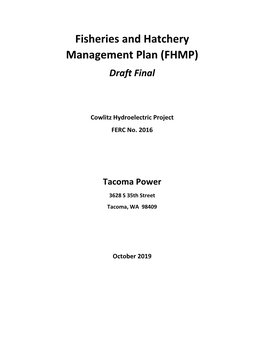 Fisheries and Hatchery Management Plan (FHMP) Draft Final