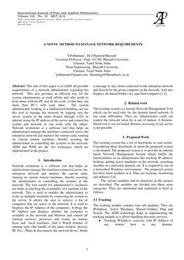 A Novel Method to Manage Network Requirements S