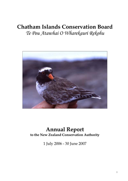 Chatham Islands Conservation Board Annual Report 06/07