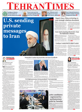 U.S. Sending Private Messages to Iran