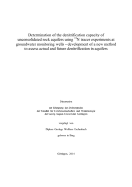 Determination of the Denitrification Capacity of Unconsolidated Rock