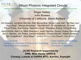 Silicon Photonic Integrated Circuits