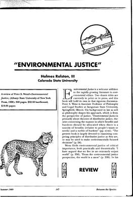 "Environmental Justice"