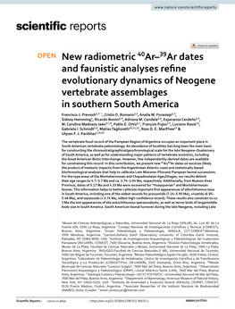 New Radiometric 40Ar–39Ar Dates and Faunistic Analyses Refine