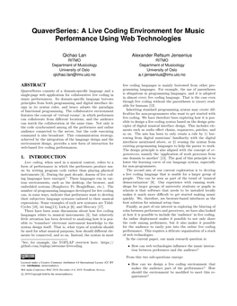 Quaverseries: a Live Coding Environment for Music Performance Using Web Technologies