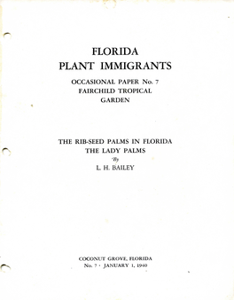 Florida Plant Immigrants