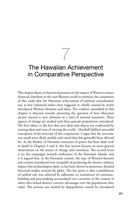 The Hawaiian Achievement in Comparative Perspective