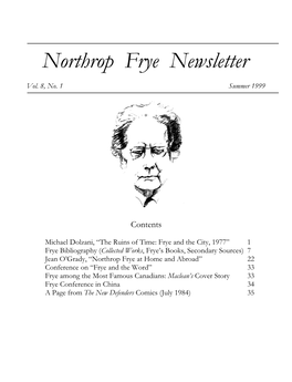 Northrop Frye Newsletter