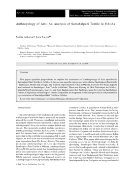 An Analysis of Samabalpuri Textile in Odisha