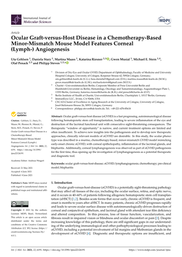 Ocular Graft-Versus-Host Disease in a Chemotherapy-Based Minor-Mismatch Mouse Model Features Corneal (Lymph-) Angiogenesis