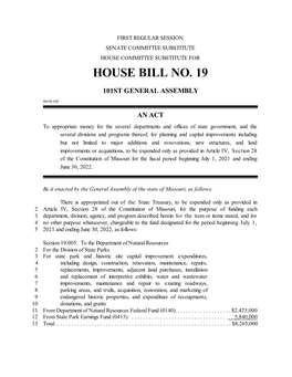 House Bill No. 19