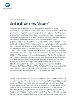 Seal Är Tillbaka Med ”System”