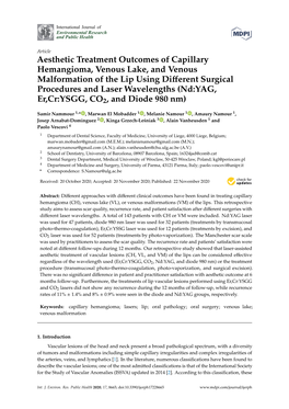 Aesthetic Treatment Outcomes of Capillary Hemangioma, Venous