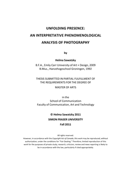 An Interpretative Phenomenological Analysis of Photography