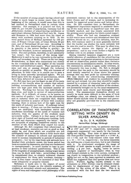 NATURE MAY 6, 1944, Vol