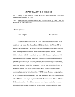 Transformation of Phenanthrene by Mycobacterium Sp. ELW1 and the Formation of Toxic Metabolites