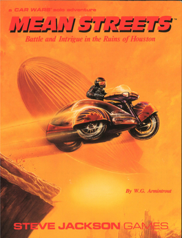 STEVE JACKSON GAMES a CAR WARS Solo Adventure