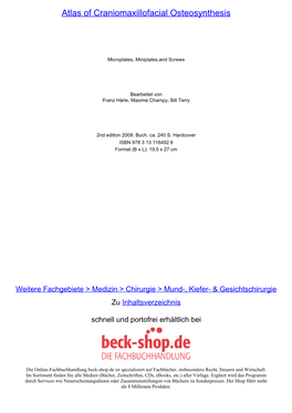 Atlas of Craniomaxillofacial Osteosynthesis