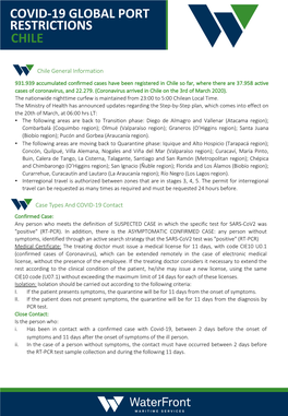 Covid-19 Global Port Restrictions Chile