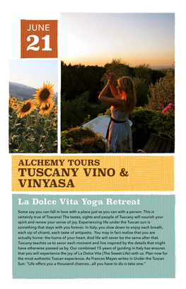 Tuscany Vino & Vinyasa