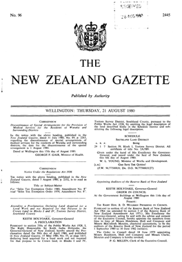 ~ NEW ZEALAND GAZETTE •I Published by Authority