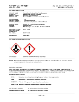 Material Safety Data Sheet