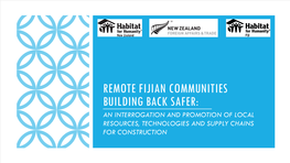Remote Fijian Communities Building Back Safer