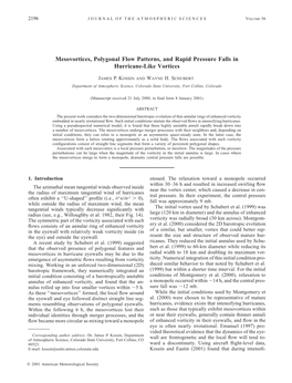 Mesovortices, Polygonal Flow Patterns, and Rapid Pressure Falls in Hurricane-Like Vortices