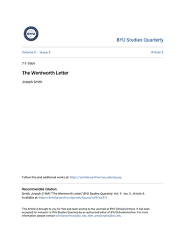 The Wentworth Letter