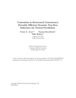 Contention in Structured Concurrency: Provably Efficient Dynamic Non-Zero Indicators for Nested Parallelism