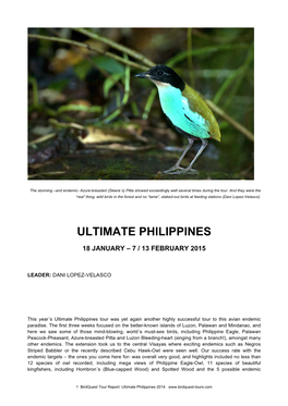 Ultimate Philippines Tour Report 2015