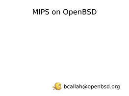 MIPS on Openbsd