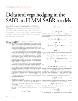 Delta and Vega Hedging in the SABR and LMM-SABR Models